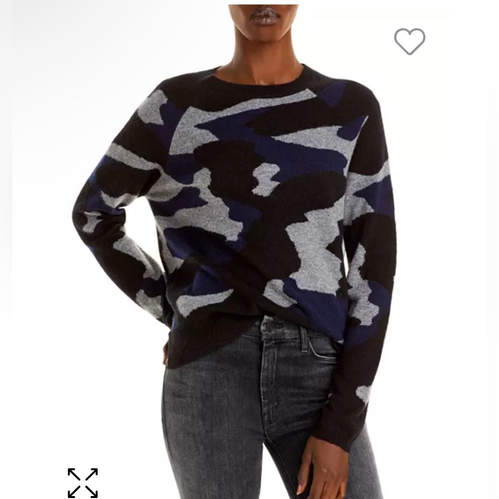 New! Chelsea & Theodore Camo Cashmere‎ Sweater Sz XS $298